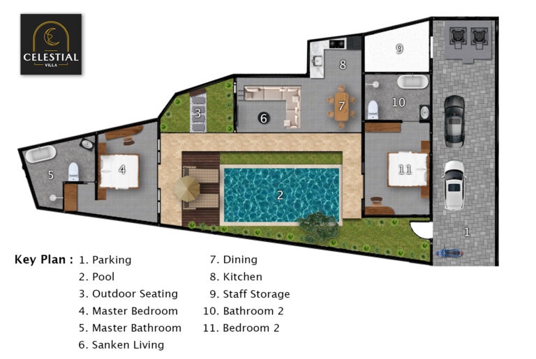 Floor plan of Villa Celestial